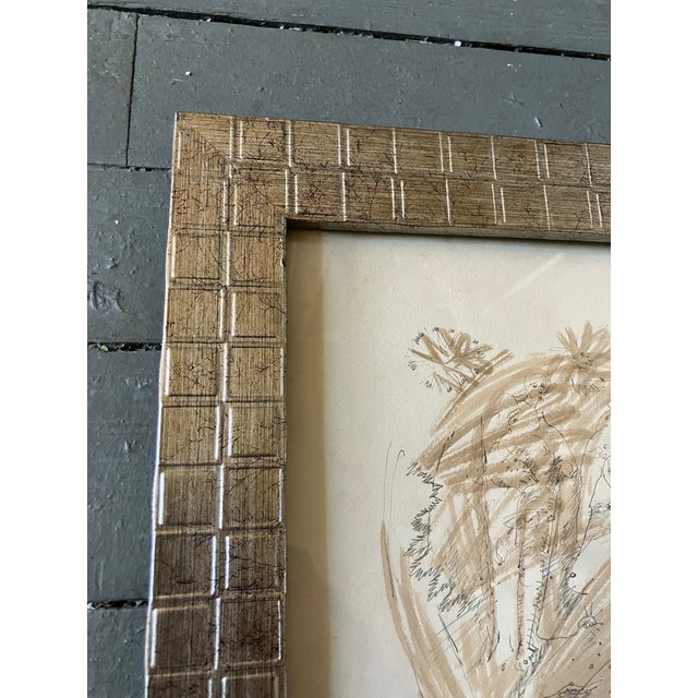 Abstract 1940’s Original Abstract Expressionist Surrealist Nude Figures Watercolor /Ink Drawing “My Face Is Sweet and Sour and Jour” For Sale - Image 3 of 5