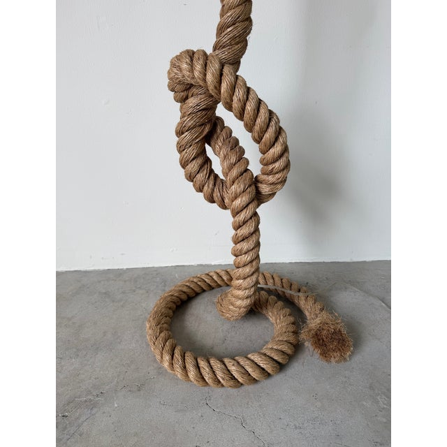 1990s Vintage Audoux Minet Style Coastal Organic Sculptural Rope Knot Floor Lamp For Sale - Image 5 of 17