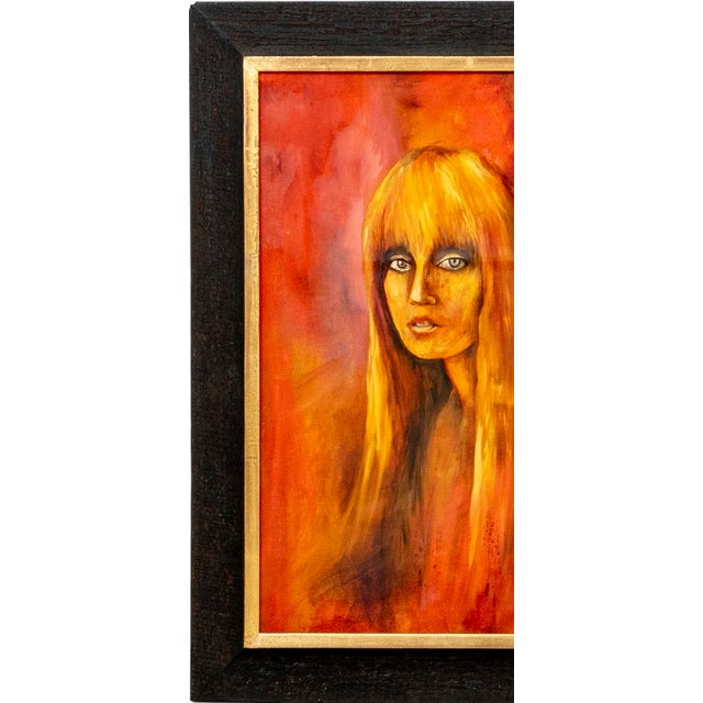 Mid-Century Modern Vintage Mid-Century Expressionist Oil Painting Portrait of a Blonde Woman by Z Pintel, Framed For Sale - Image 3 of 16