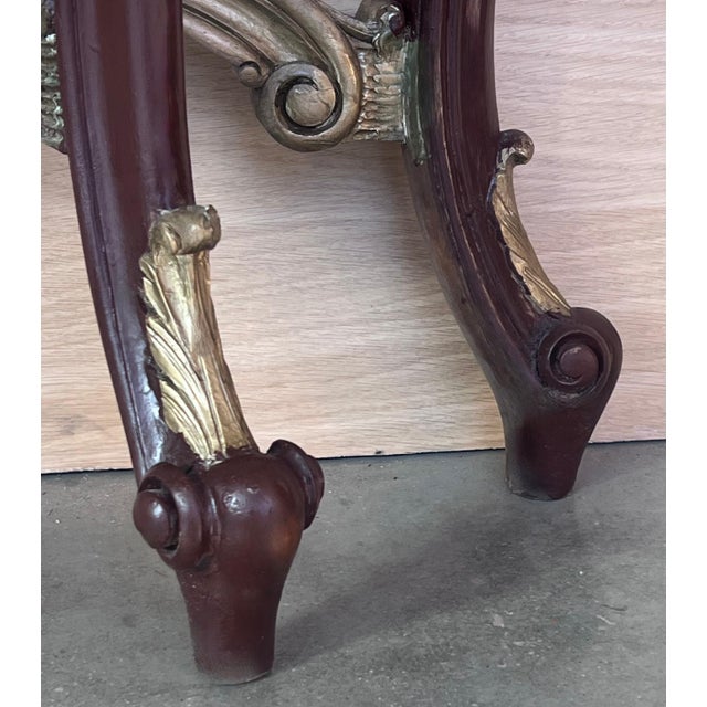 Early 20th Century Large French Regency Carved Walnut Console Table with Gilted details and marble For Sale - Image 14 of 18