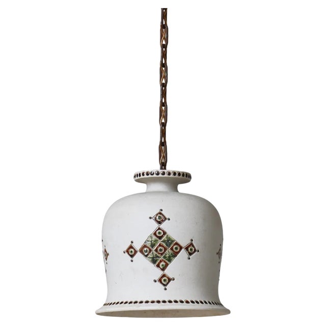 Danish Modern Stoneware Pendant Lamp attributed to Still Keramik, 1960s For Sale