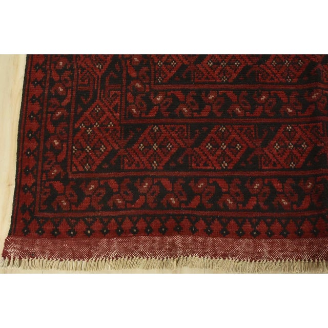 Turkmen Rug 9’11” X 12’10” Red Wool Vintage Tribal Hand-Knotted Carpet For Sale - Image 11 of 14
