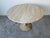 Metal Vintage Tulip Metal Base Dining Table With Italian Travertine Top – Outdoor For Sale - Image 7 of 12