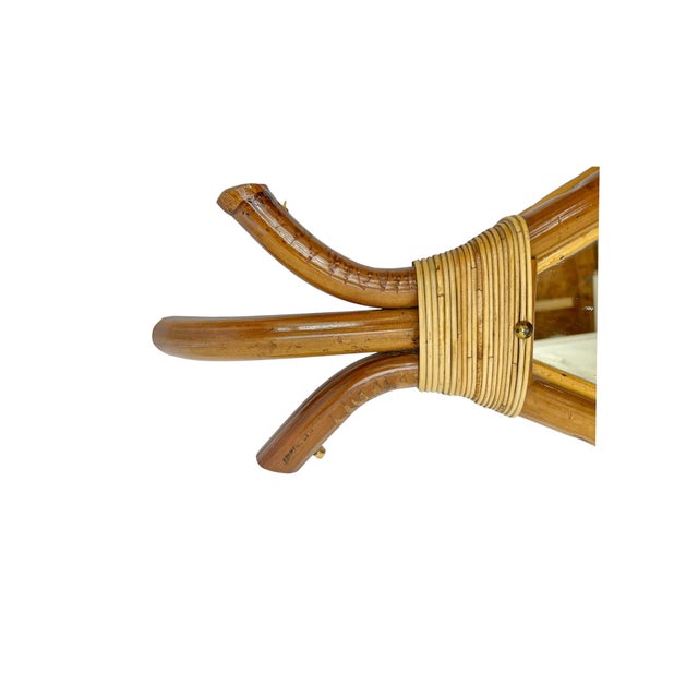 Mid-Century Organic Bamboo and Rattan Fish-Shaped Mirror, France, 1950s For Sale - Image 9 of 11