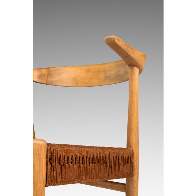 Rare Mid-Century Scandinavian Modern "Horn" Desk / Accent Armchair in Beech & Paper Cord Attributed to Folke Ohllson for Dux, Sweden, C. 1950s For Sale - Image 14 of 18