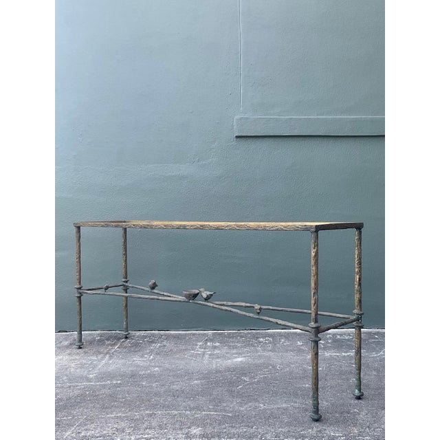 Vintage Boho Patinated Bronze Bird Console After Giacometti For Sale - Image 10 of 12