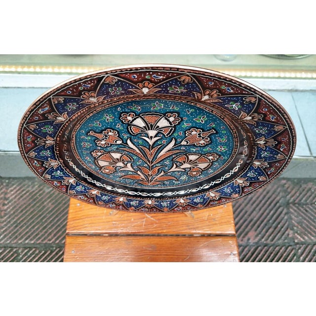 Hand Made Clove Design Copper Tray For Sale - Image 4 of 9