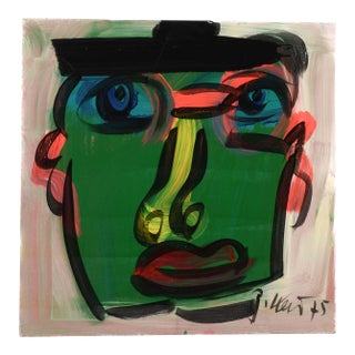 Signed Peter Keil "Untitled 75" Oil on Masonite For Sale