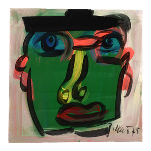Signed Peter Keil "Untitled 75" Oil on Masonite