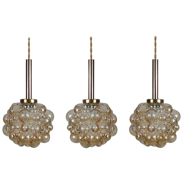 Mid-Century Amber Bubble Pendant by Helena Tynell for Limburg, 1960s For Sale - Image 12 of 12