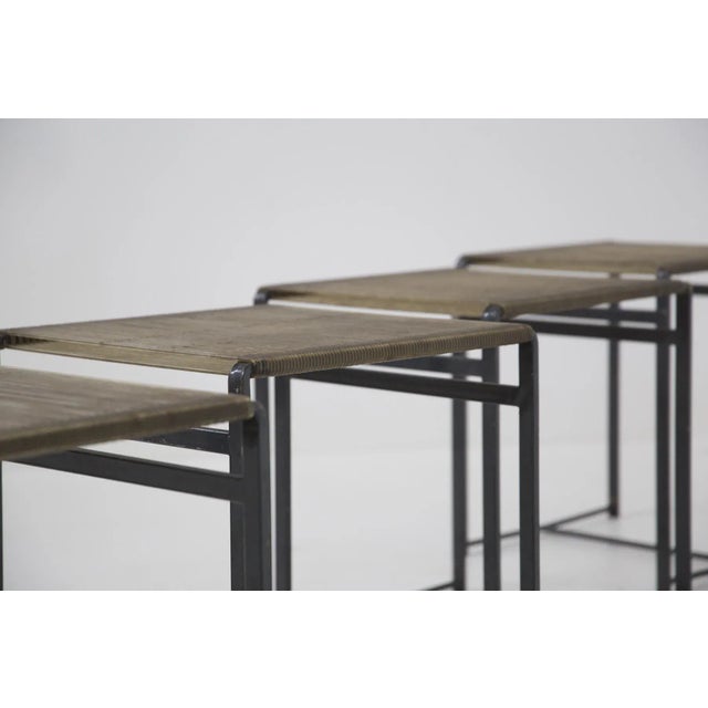 1960s Vintage Italian Iron Stools, Set of 4 For Sale - Image 5 of 12