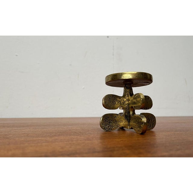 Metal Vintage Brutalist Bronze Candleholder from Gallo, 1970s For Sale - Image 7 of 15