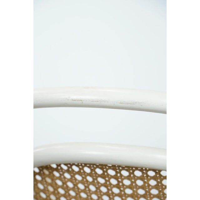 Vintage White Curved Wood Bistro Arcmhair For Sale - Image 17 of 18