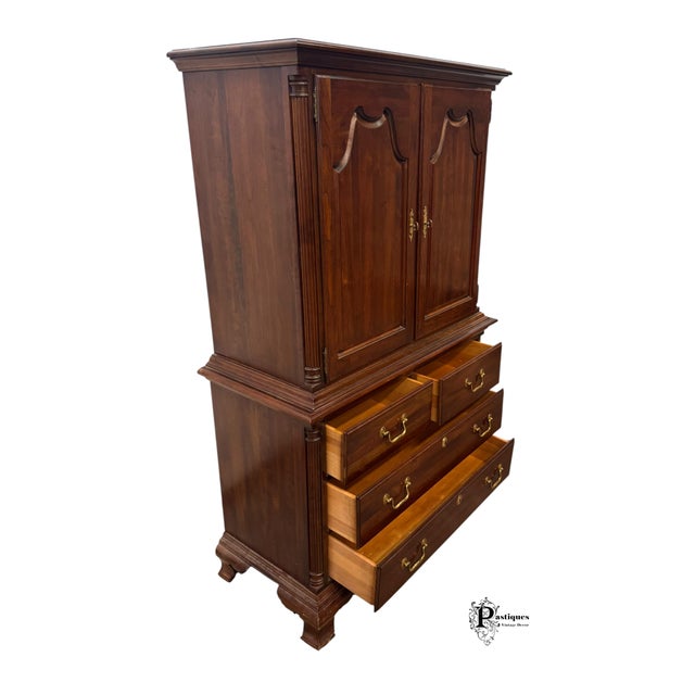 Vintage Jamestown Sterling Chippendale Style Mahogany Armoire For Sale - Image 10 of 12