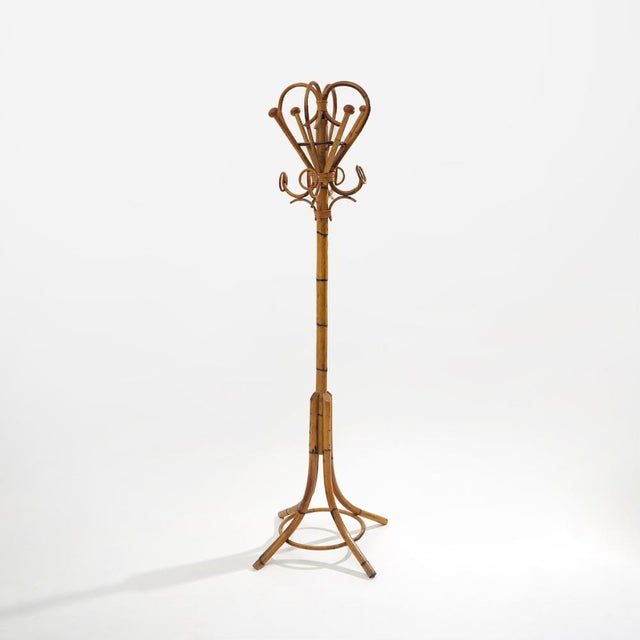 Floor Coat Stand in Rattan and Woven Wicker, 1960s. For Sale - Image 11 of 11