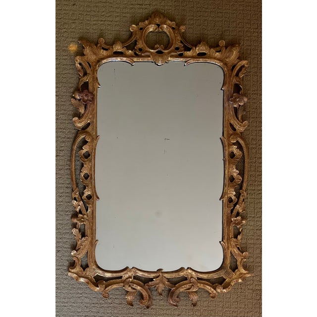 Wood Antique 18th Century English George III Chinese Chippendale Carved Giltwood Mirror For Sale - Image 7 of 12