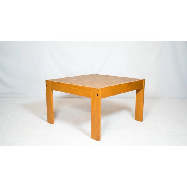 1970s 1970s Danish Modern Oak and Cork Coffee Table For Sale - Image 5 of 13