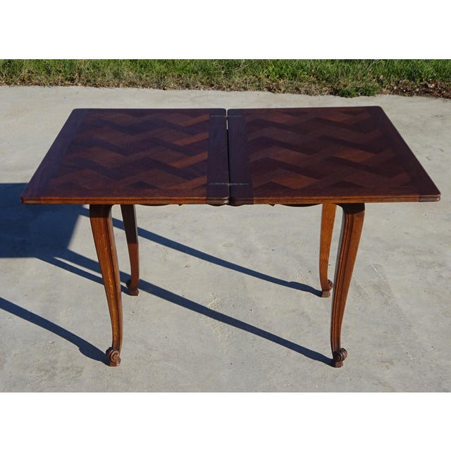Louis XV Oak Folding Table, 1950s For Sale - Image 4 of 18