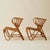 Danish designed iconic rattan "Fox" chairs, vintage originals by Viggo Boesen. Boesen designed a number of pieces of...