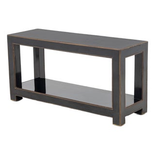 Maison Jansen Attr. Black Lacquered Console Table For Sale