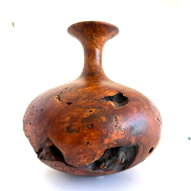 Traditional Burled Wood Organic Art Object Large 12"-Signed Bruce Bernson ’80 Renowned Woodturner (1950–2014) For Sale - Image 3 of 8