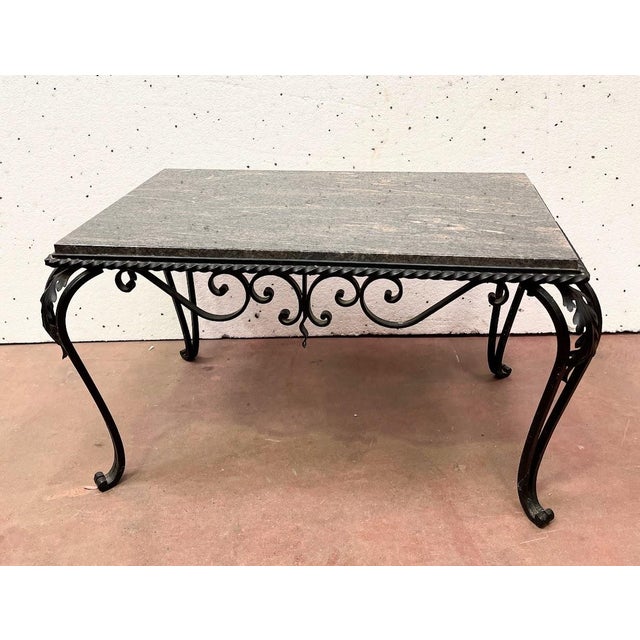 Wrought Iron and Marble Coffee Table, 20th Century For Sale - Image 5 of 10