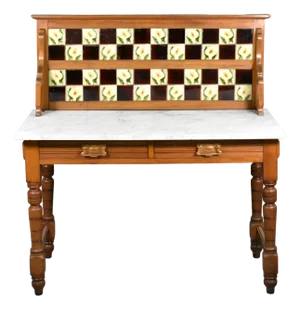 Edwardian Washstand in Marble and Birch, 1890s