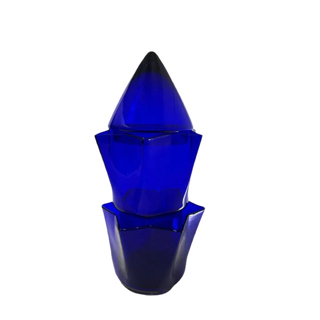 Blue Glass Tulip Vase by Willem Noyons, 1997 For Sale