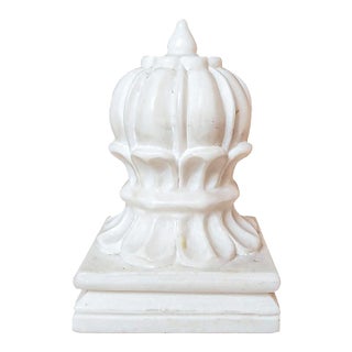 Mid 20th Century Hand-Carved Marble Paperweight / Bookend, Orb Style For Sale
