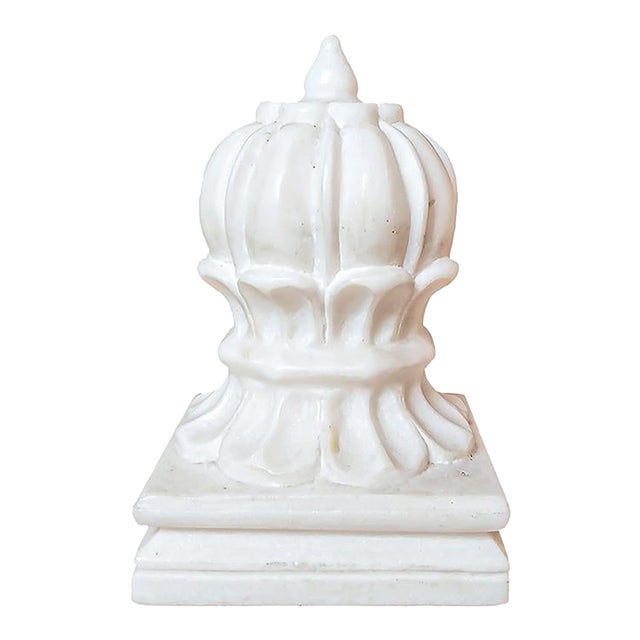 Mid 20th Century Hand-Carved Marble Paperweight / Bookend, Orb Style For Sale