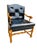 Vintage Barnard & Simonds Black Leather Armchair | 1960s American Traditional | Button-Tufted Leather & Bobbin-Turned Wood For Sale - Image 6 of 18