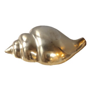 Mid 20th Century Brass Seashell Wall Accent For Sale