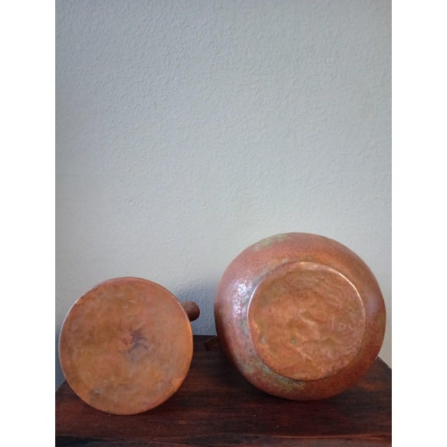 Mexican Cooper Pitcher Set of 2 For Sale - Image 3 of 7