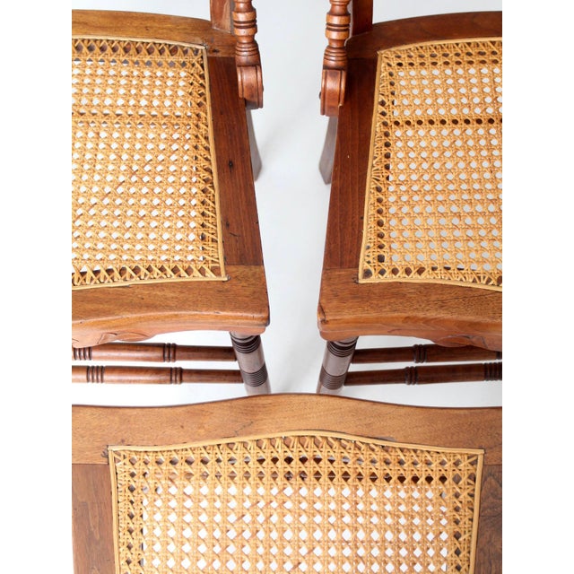 Antique Eastlake Revival Cane Seat Dining Chairs Set of 3 For Sale - Image 14 of 16