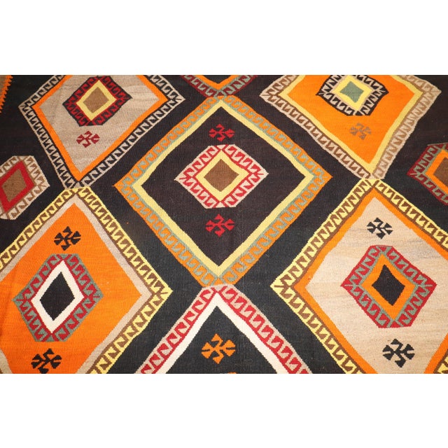 Mid 20th Century Vintage Colorful Large Scale Geometric Kilim, 8'2'' X 12'7'' For Sale - Image 4 of 10