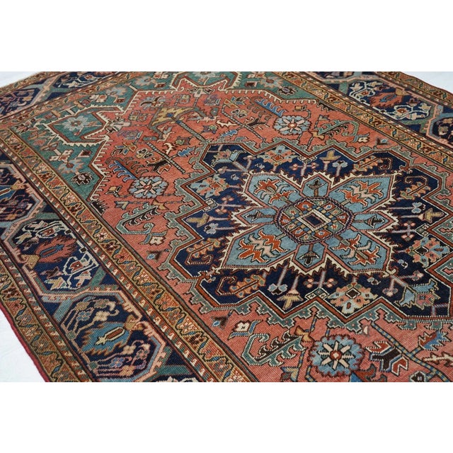 Antique Heriz Rug 6'8'' x 10'6'' For Sale - Image 10 of 12