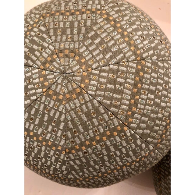 Mid-Century Style Round Blue Pillows - A Pair Chairish