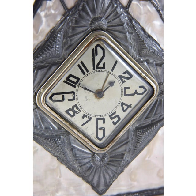 Silver R. Ragu French Art Nouveau Clock and Vase Set - 3 Piece For Sale - Image 8 of 10
