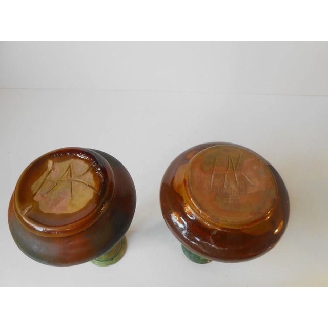 Danish Polychrome Pottery Vases by Hermann August Kähler, 1920s, Set of 2 For Sale - Image 4 of 8