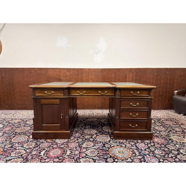 English Chesterfield Desk in Teak For Sale - Image 3 of 18