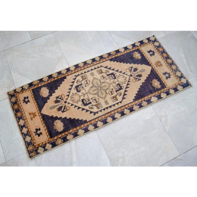 Hand Knotted Door Mat, Entryway Rug, Bath Mat, Kitchen Decor, Small Rug, Turkish Rug - 1′10″ × 3′4″ For Sale - Image 9 of 12