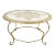 Italian Florentine Hollywood Regency Gold Wood & Iron Rope Round Coffee Table For Sale