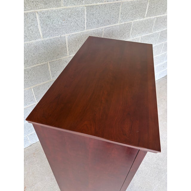 Early 21st Century Pottery Barn Valencia Shaker Style 6 Drawer Cherry High Chest of Drawers For Sale - Image 5 of 8