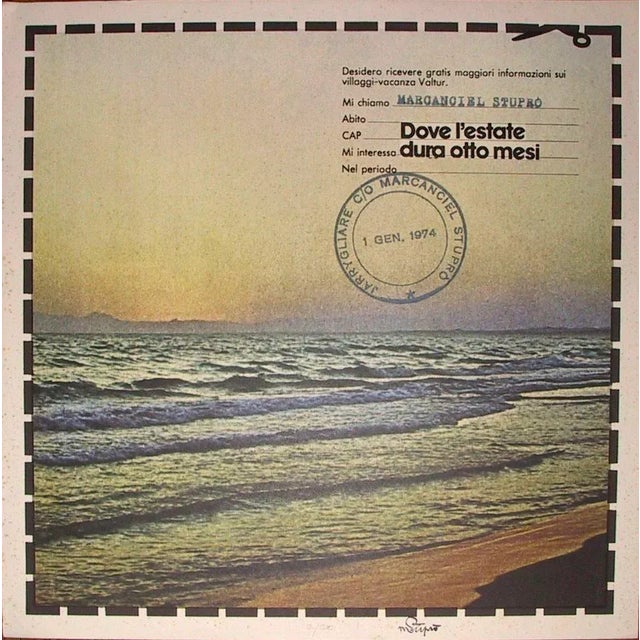 Original Title: Valtur, Dove l'Estate dura otto mesi. Edition of 120 pieces numbered and signed by the Artist. The name of...