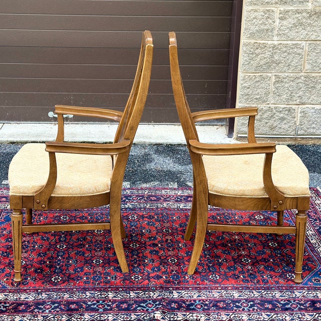 Brown Mid-Century Statesville Chair Co. Dining Armchairs - a Pair For Sale - Image 8 of 12