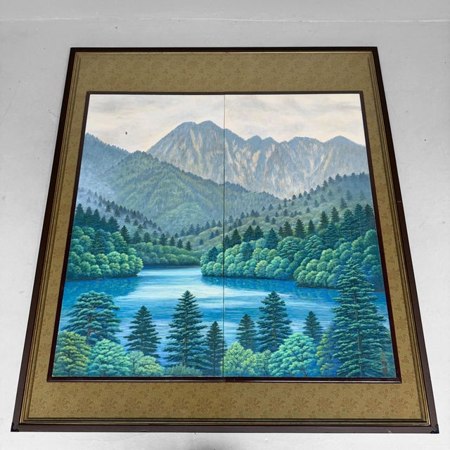 Black Tsuru-Ri, Mountain Landscape, 1970s, Oil For Sale - Image 8 of 16