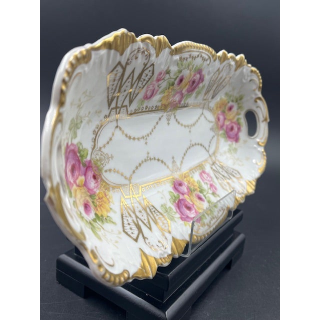 Antique Bavarian China Long Dish For Sale - Image 4 of 12
