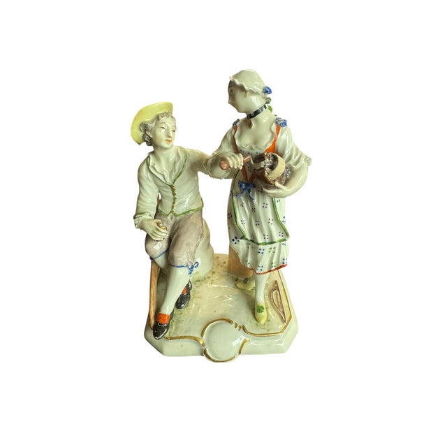 White Porcelain Figure Group Dancing Peasant Couple from Ludwigsburg, 18th Century For Sale - Image 8 of 8