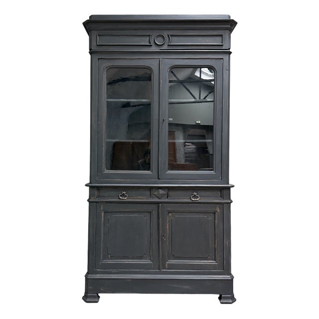 Louis-Philippe Sideboard in Glass and Wood For Sale