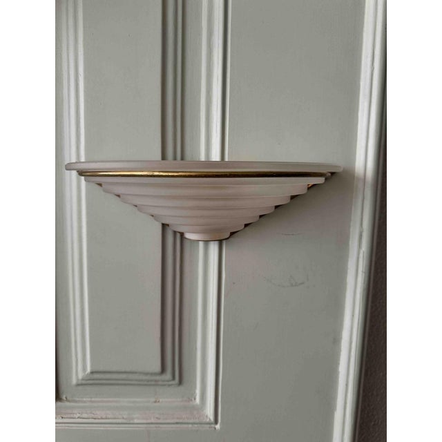 Art Deco Sconces in Brass and Frosted Glass, Portugal, 1940s, Set of 2 For Sale - Image 6 of 16